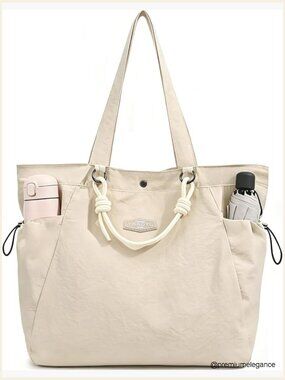 Lightweight Nylon Tote Bag 17.6L Large Capacity Laptop Bag Travel Work Gym